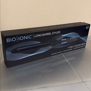 Bio Ionic Long Barrel Curling Iron Styler 1" NEW Extra long barrel